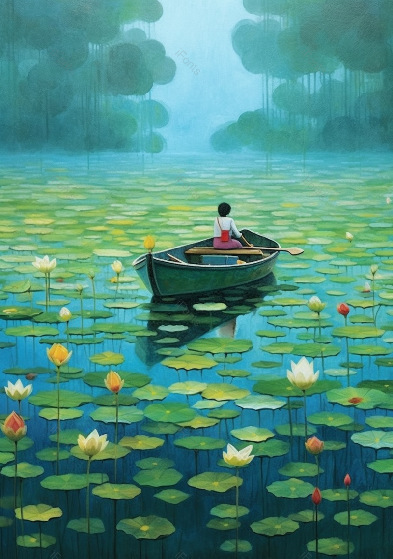 夏天荷塘节气绿色背景,插画/手绘图,插画/手绘图库,插画/手绘图下载,插画/手绘